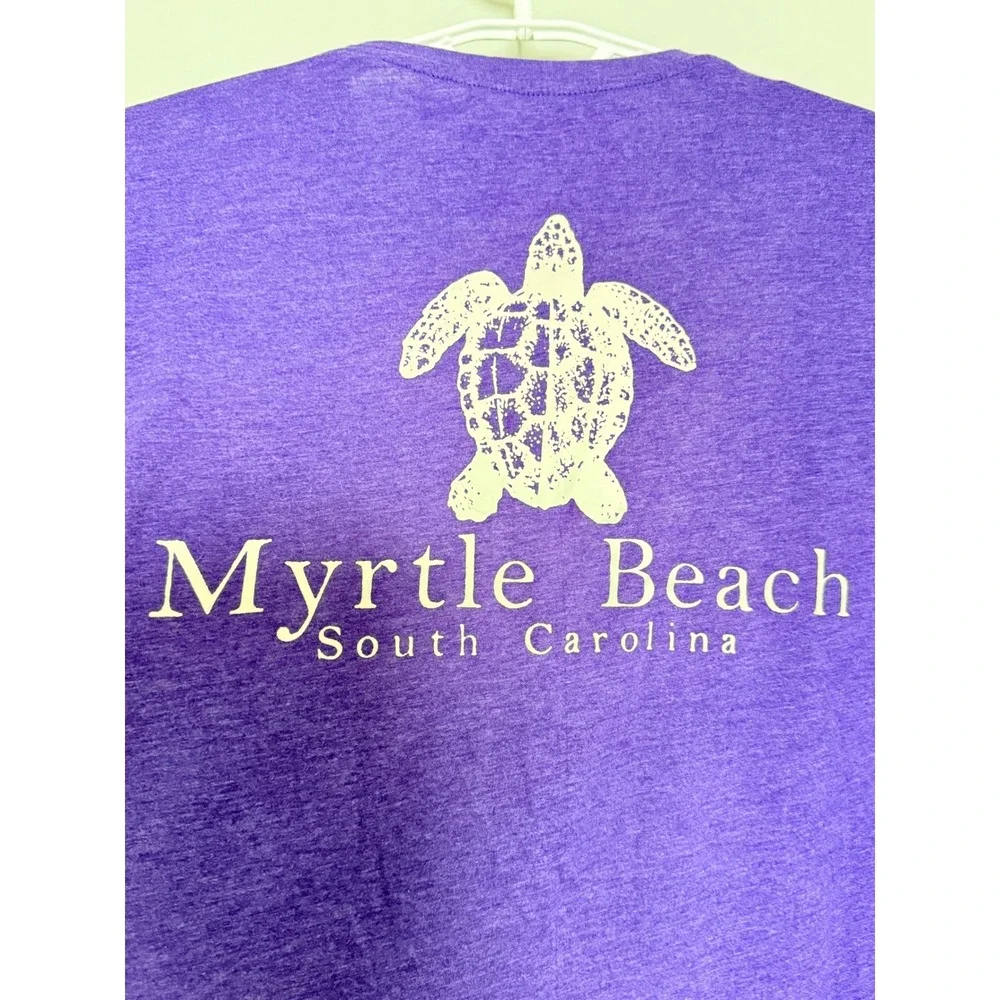 Mahi Surf Co. T-Shirt Men 2XL Purple Myrtle Beach South Carolina Sea Turtle Tee